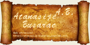 Atanasije Busarac vizit kartica